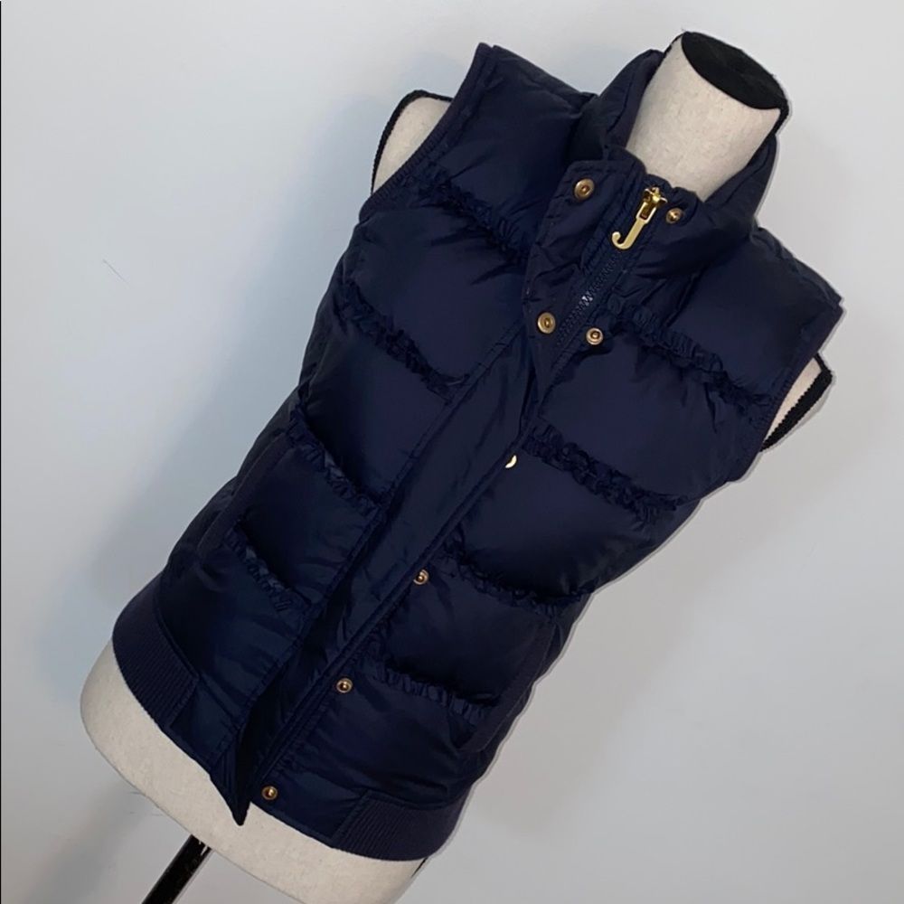 Juicy Couture Girls Puff Navy Ruffle Vest 14
